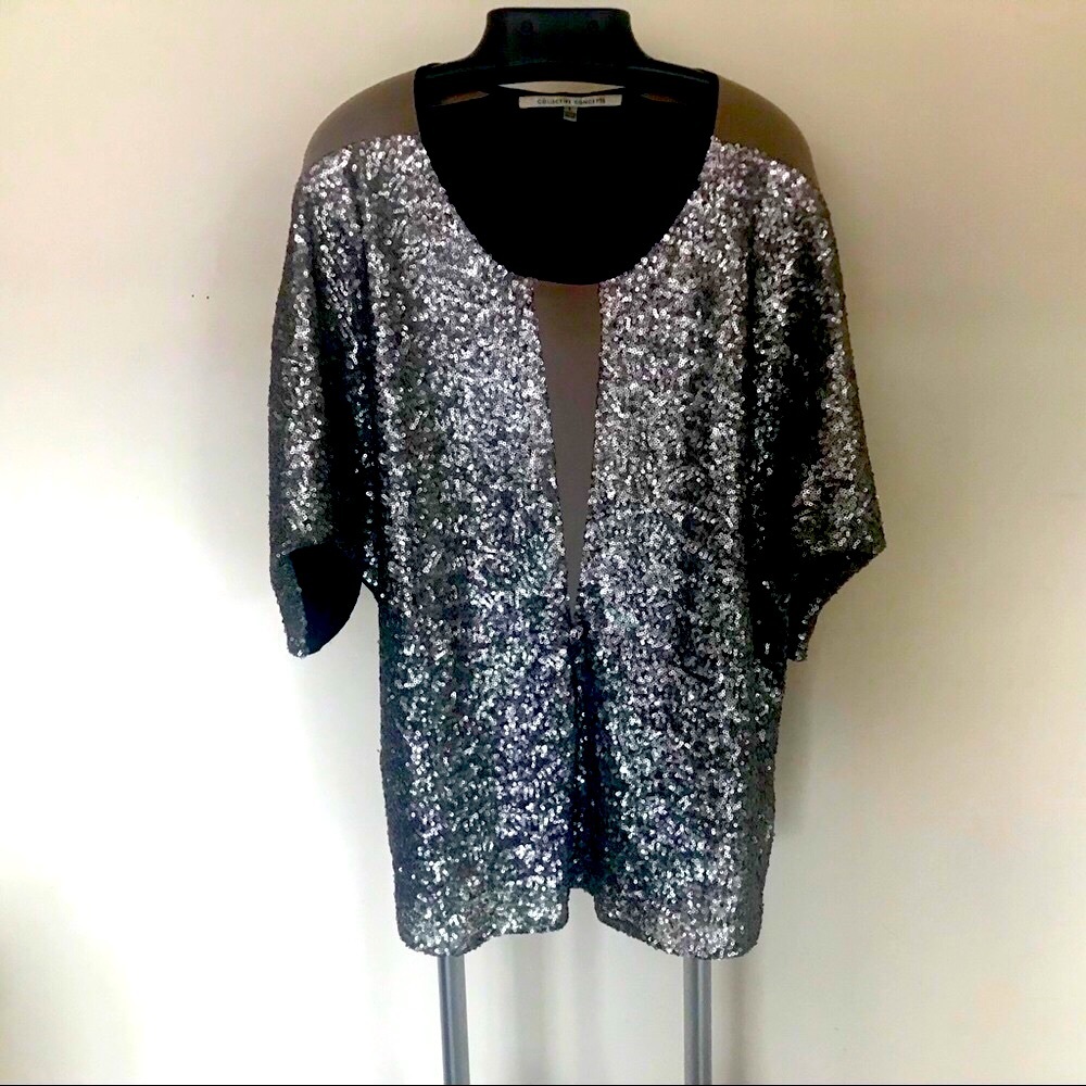 Collective Concepts Silver sequins Top